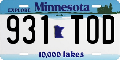 MN license plate 931TOD