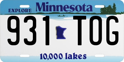 MN license plate 931TOG