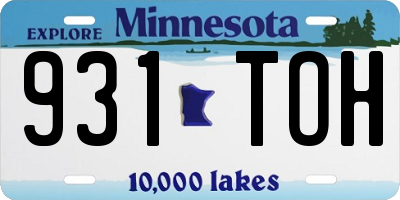 MN license plate 931TOH