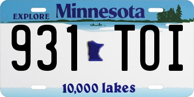 MN license plate 931TOI