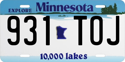 MN license plate 931TOJ