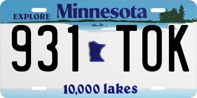MN license plate 931TOK