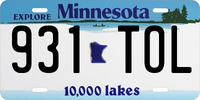MN license plate 931TOL