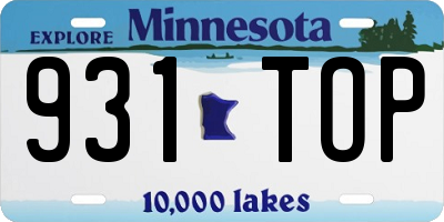 MN license plate 931TOP