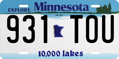 MN license plate 931TOU