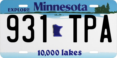 MN license plate 931TPA