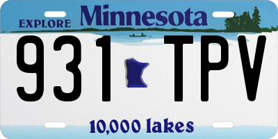 MN license plate 931TPV