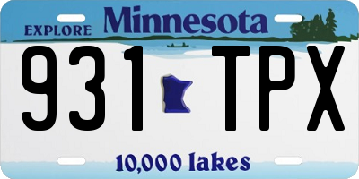 MN license plate 931TPX