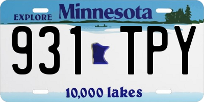 MN license plate 931TPY