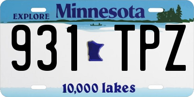 MN license plate 931TPZ