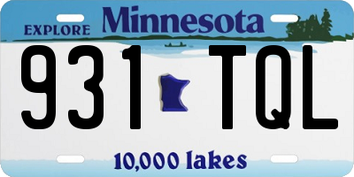 MN license plate 931TQL
