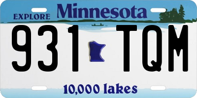 MN license plate 931TQM