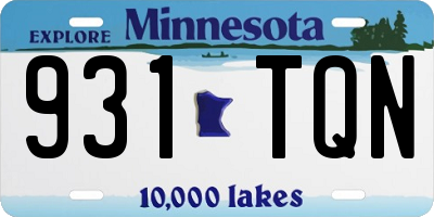 MN license plate 931TQN