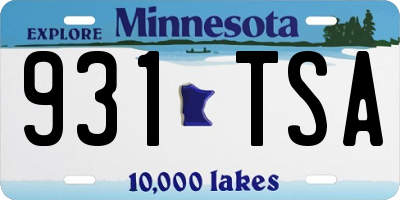 MN license plate 931TSA