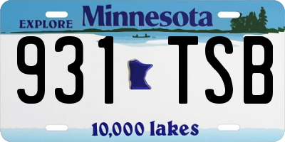 MN license plate 931TSB