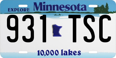 MN license plate 931TSC