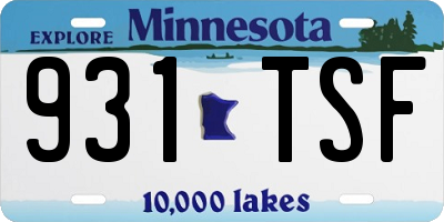 MN license plate 931TSF