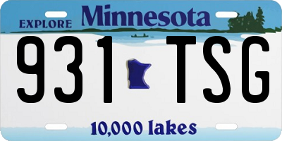 MN license plate 931TSG