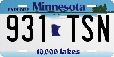 MN license plate 931TSN