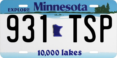 MN license plate 931TSP
