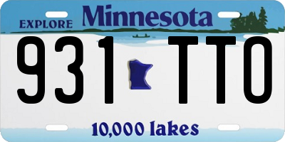 MN license plate 931TTO