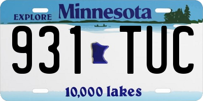MN license plate 931TUC