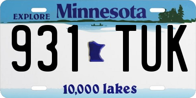 MN license plate 931TUK