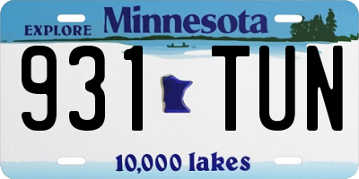 MN license plate 931TUN