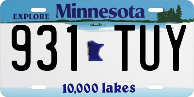 MN license plate 931TUY