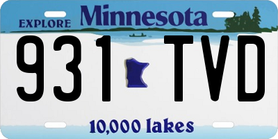MN license plate 931TVD