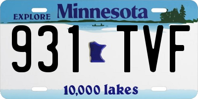 MN license plate 931TVF