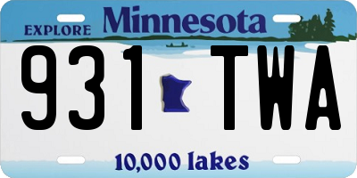 MN license plate 931TWA