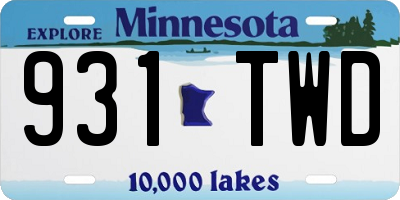 MN license plate 931TWD
