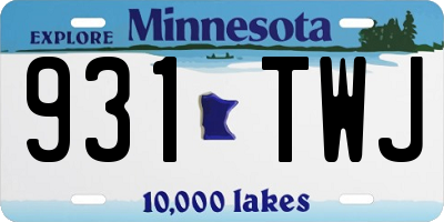MN license plate 931TWJ