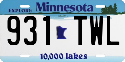 MN license plate 931TWL