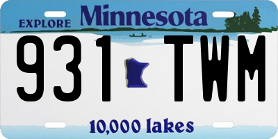 MN license plate 931TWM