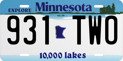MN license plate 931TWO