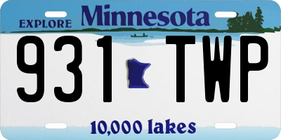 MN license plate 931TWP