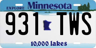 MN license plate 931TWS