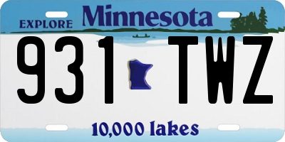 MN license plate 931TWZ