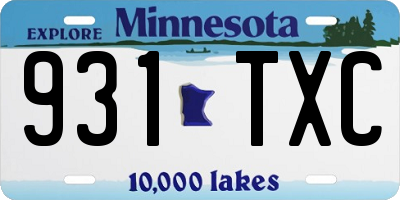 MN license plate 931TXC