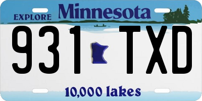 MN license plate 931TXD