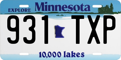 MN license plate 931TXP