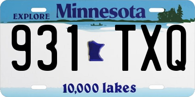 MN license plate 931TXQ