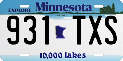 MN license plate 931TXS