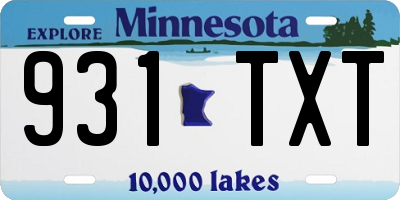 MN license plate 931TXT