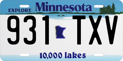 MN license plate 931TXV