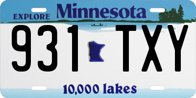 MN license plate 931TXY