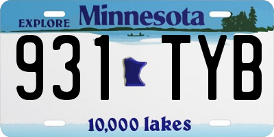 MN license plate 931TYB