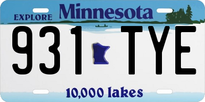 MN license plate 931TYE